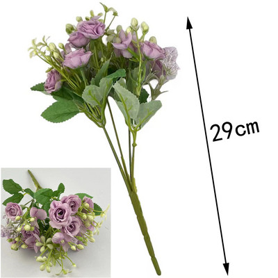 Frumoși trandafiri de mătase Hortensie Flori artificiale pentru acasă, cameră, grădină, decorare, ghirlanda de Crăciun, album de album, buchet de nuntă