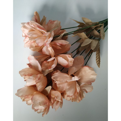 1 virágág 9 fej Műselyem bazsarózsa nagy virág fej esküvői dekorációhoz művirág csokor otthoni dekorációhoz