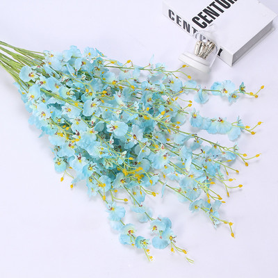 Geltona modeliavimo gėlė Šoka Orchidėjų dekoravimas Netikros gėlės Minkštos dekoracijos Imitacija Augalas Namai Vestuvės Dirbtinės gėlės