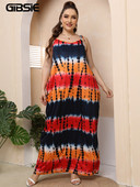 GIBSIE plius dydžio kaklaraištis ant pečių V formos kaklo kaklaraištis, dažytas Cami suknelė, moteriškas, vasarinis laisvas, laisvalaikis saulėtas suknelės šventinės paplūdimio maxi suknelės 3XL 4XL