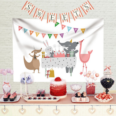 Ins Style Dzimšanas dienas dekorēšana Dzimšanas dienas fona audums Gobelēns Bērnu ballīte Bērnu duša Dekoratīvs audums banketu ainas ieklāšana