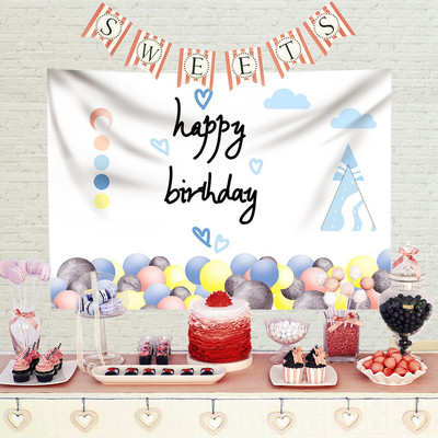 Ins Style Dzimšanas dienas dekorēšana Dzimšanas dienas fona audums Gobelēns Bērnu ballīte Bērnu duša Dekoratīvs audums banketu ainas ieklāšana