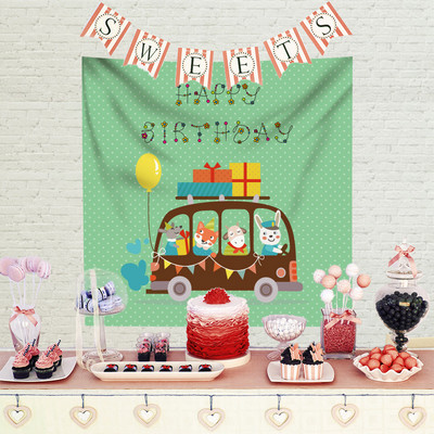 Ins Style Dzimšanas dienas dekorēšana Dzimšanas dienas fona audums Gobelēns Bērnu ballīte Bērnu duša Dekoratīvs audums banketu ainas ieklāšana