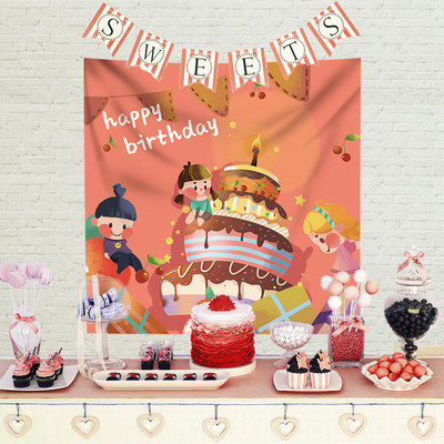 Ins Style Dzimšanas dienas dekorēšana Dzimšanas dienas fona audums Gobelēns Bērnu ballīte Bērnu duša Dekoratīvs audums banketu ainas ieklāšana