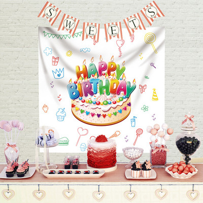 Ins Style Dzimšanas dienas dekorēšana Dzimšanas dienas fona audums Gobelēns Bērnu ballīte Bērnu duša Dekoratīvs audums banketu ainas ieklāšana