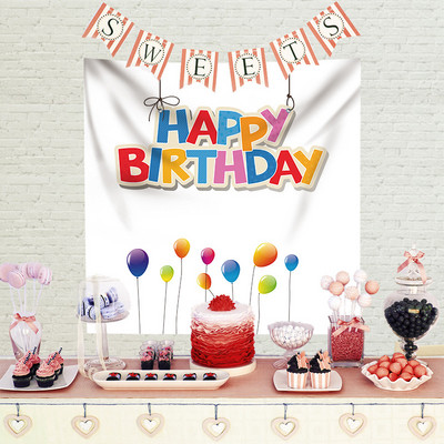 Ins Style Dzimšanas dienas dekorēšana Dzimšanas dienas fona audums Gobelēns Bērnu ballīte Bērnu duša Dekoratīvs audums banketu ainas ieklāšana