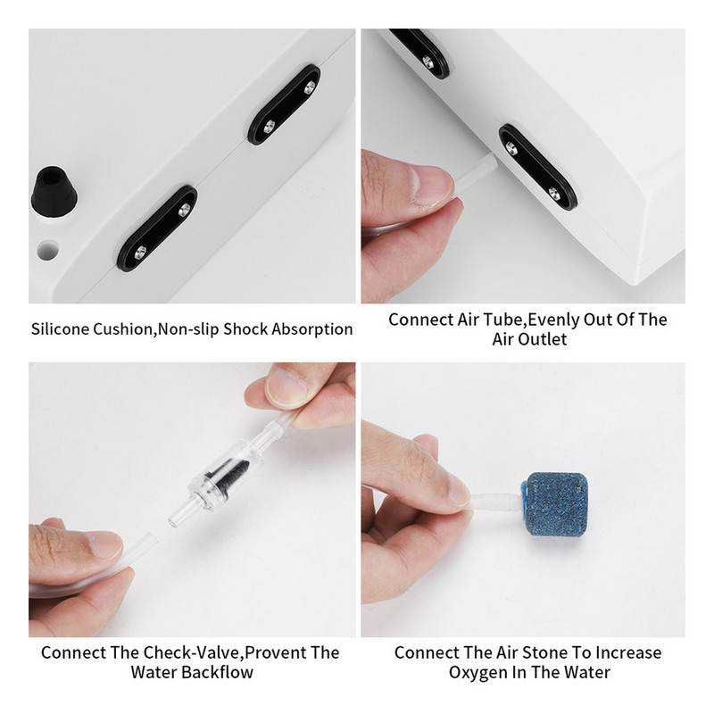 Oxigénszivattyús halak akvárium oxigénező akvárium oxigén levegőztető tó légszivattyúja USB újratölthető horgász levegőztető légbuborék kővel