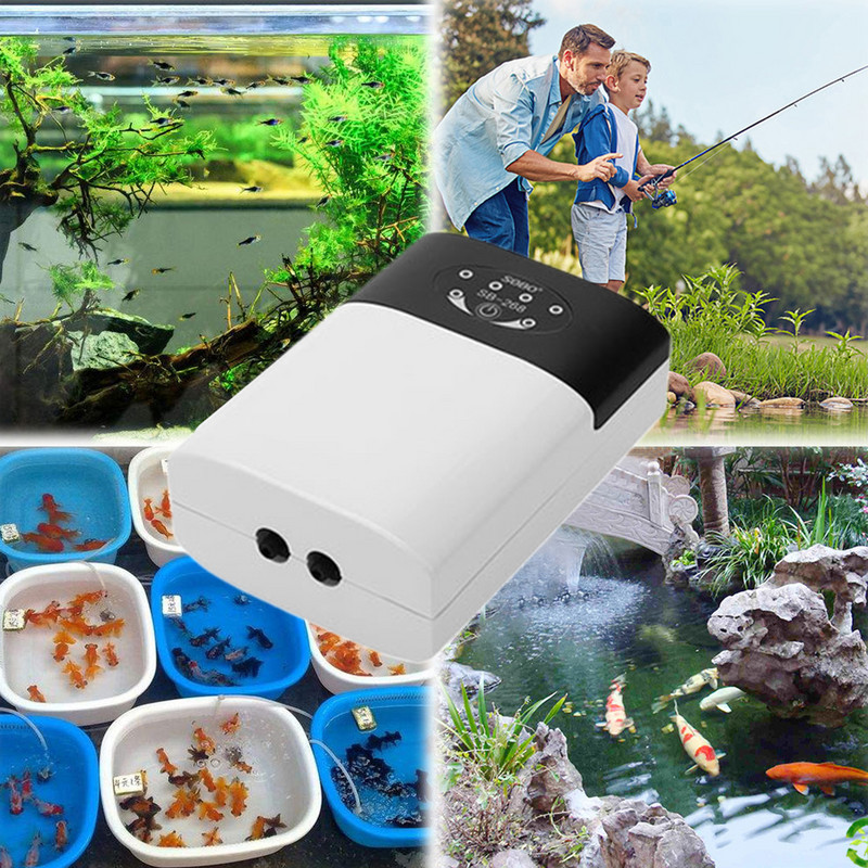 Oxigénszivattyús halak akvárium oxigénező akvárium oxigén levegőztető tó légszivattyúja USB újratölthető horgász levegőztető légbuborék kővel