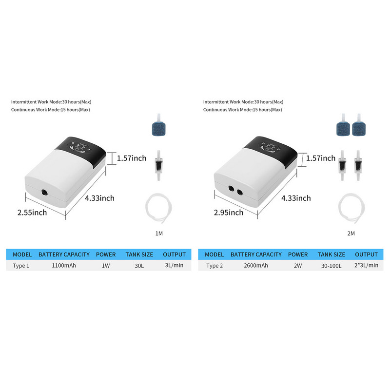 Oxigénszivattyús halak akvárium oxigénező akvárium oxigén levegőztető tó légszivattyúja USB újratölthető horgász levegőztető légbuborék kővel