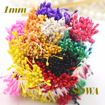 Στήμονες 1mm 180 τμχ/ Τυχαία Μικτά 2 χρώματα Διπλά Κεφάλια Artificial Mini Pearl Flower Stamen Pistil Για Διακόσμηση Γάμου DIY