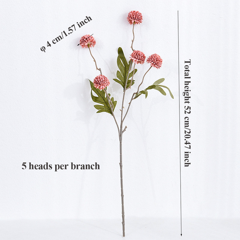 SunMade Ins Gyermekláncfű Virág Golyóág Selyem Művirágok Otthon Esküvői Dekoráció Flore Elrendezés Kiegészítők Hamis Flores