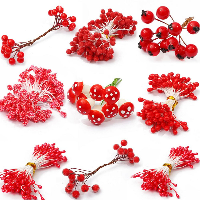 144 vnt Mini Pearl Gėlės kuokelių pumpurų puokštė Piestelės Vestuvių Papuošimas Iškarpų knyga „Pasidaryk pats“ amatų reikmenys Dirbtinės lapų gėlės