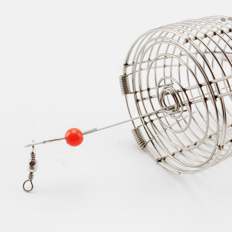 4 cm-es rozsdamentes acél akváriumi garnélarák kis csali ketrec adagoló száraz spenót etető ketrec kosár dísz garnélarák etetőeszköz