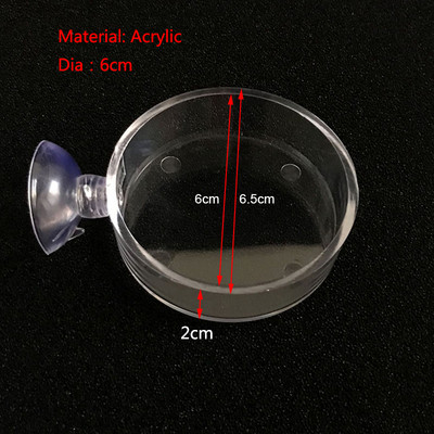 High-Transparent akril akváriumi akvárium garnélarák élelmiszer-etető kör etető úszó aljú adagoló halgarnéla tapadókoronggal