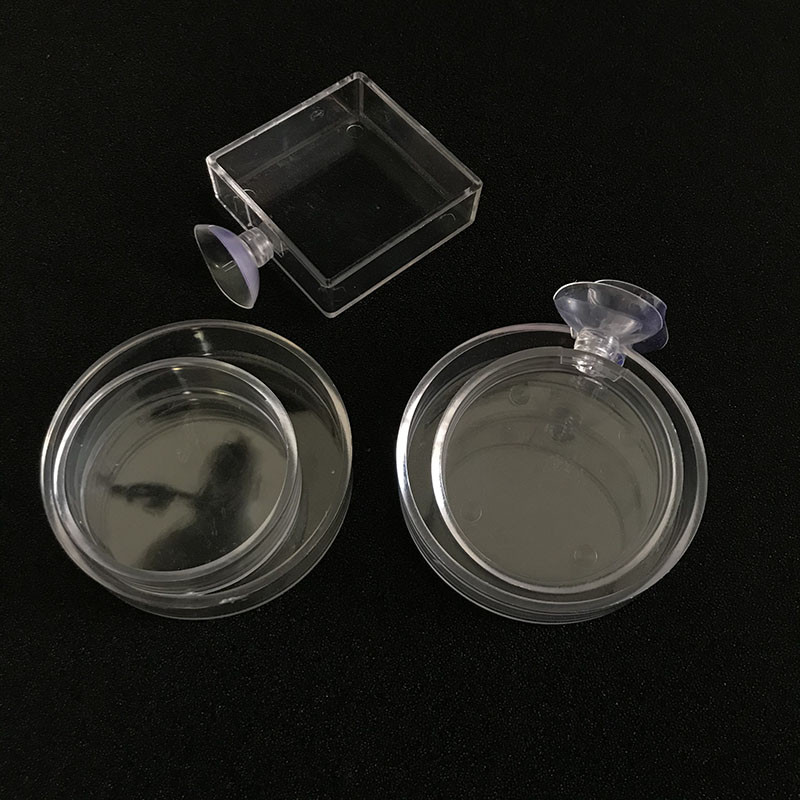 High-Transparent akril akváriumi akvárium garnélarák élelmiszer-etető kör etető úszó aljú adagoló halgarnéla tapadókoronggal