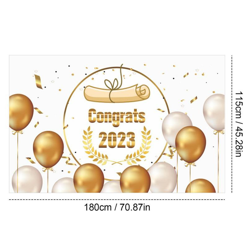 Apsveicam absolventu reklāmkarogs Ilgnoturīgs poliestera absolventu fons Salokāms absolventu fotografēšanas fons ballītei