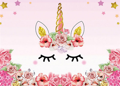 Decoratiuni pentru petreceri Curcubeu Unicorn Fundal pentru ziua de nastere Baby Shower Decoratiune pentru petrecerea de nastere Fotografie Fond Banner Fotografii