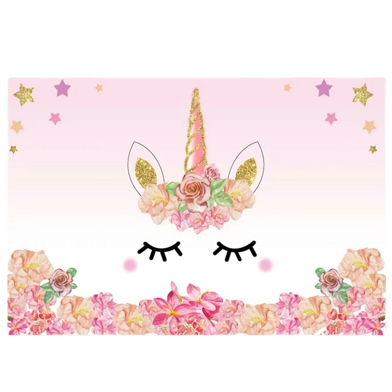 Buli dekoráció Szivárvány Unikornis Születésnapi Háttér Baby Shower Születésnapi Party Dekoráció Fényképezés Háttér Banner Fotók