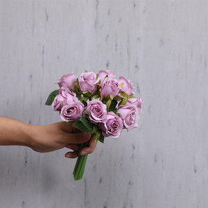 25 cm 12 buc/lot flori artificiale trandafir de mătase, buchet de nuntă roz șampanie, flori false pentru decorarea petrecerii acasă, accesoriu cadou