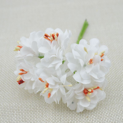 6 vnt netikri augalai Šilko gradiento kuokeliai Rankų darbo dirbtinių gėlių puokštė vestuvinė dekoracija „pasidaryk pats“ vainikas Dovana „Scrapbooking“