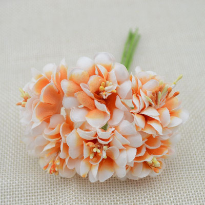 6 vnt netikri augalai Šilko gradiento kuokeliai Rankų darbo dirbtinių gėlių puokštė vestuvinė dekoracija „pasidaryk pats“ vainikas Dovana „Scrapbooking“