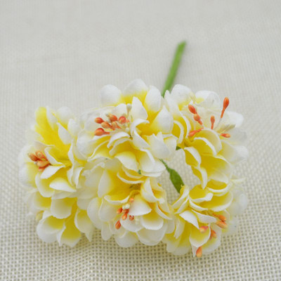 6 vnt netikri augalai Šilko gradiento kuokeliai Rankų darbo dirbtinių gėlių puokštė vestuvinė dekoracija „pasidaryk pats“ vainikas Dovana „Scrapbooking“