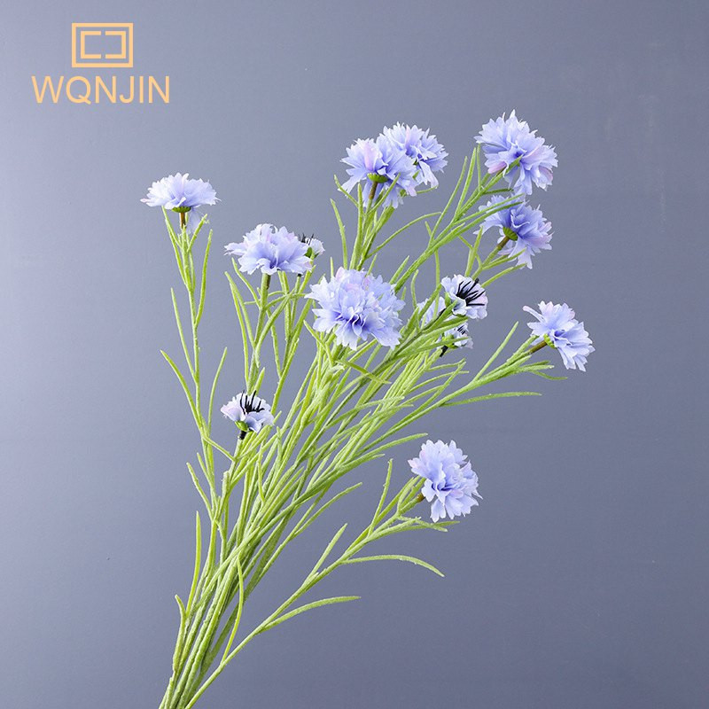 Šiaurės šalių stiliaus dirbtinės gėlės ilgos šakos žvaigždėtos rugiagėlės namų dekoracijos vestuvėms, namų biuro dirbtiniai augalai