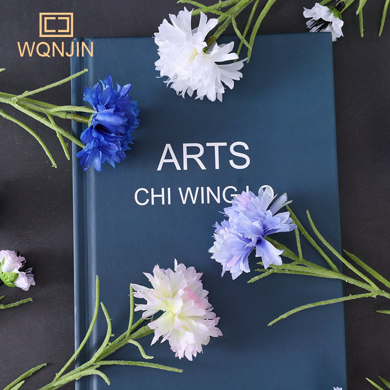 Šiaurės šalių stiliaus dirbtinės gėlės ilgos šakos žvaigždėtos rugiagėlės namų dekoracijos vestuvėms, namų biuro dirbtiniai augalai