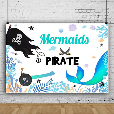 Hableány születésnapi háttér Csillogó sellő mérlegek hátterek gyerekeknek torták, lányok hercegnő újszülött baba fotó háttér stúdió