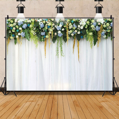 Esküvői jelenet Party dekoráció Fényképhívás Menyasszonyi zuhany Háttér Virágok Fal Virágos baba születésnapi fotózás háttér