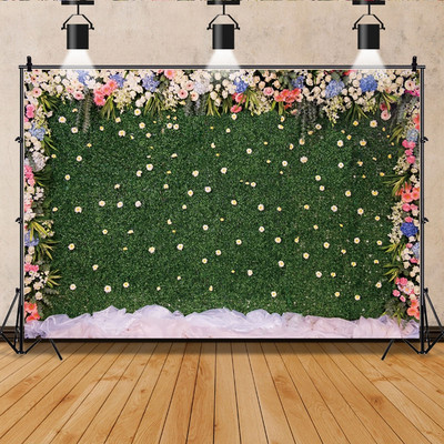 Esküvői jelenet Party dekoráció Fényképhívás Menyasszonyi zuhany Háttér Virágok Fal Virágos baba születésnapi fotózás háttér