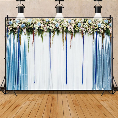 Esküvői jelenet Party dekoráció Fényképhívás Menyasszonyi zuhany Háttér Virágok Fal Virágos baba születésnapi fotózás háttér
