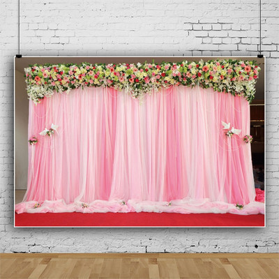 Esküvői jelenet Party dekoráció Fényképhívás Menyasszonyi zuhany Háttér Virágok Fal Virágos baba születésnapi fotózás háttér
