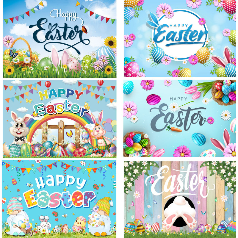 Húsvéti szalaghirdetés akasztós ruha Húsvéti háttér posztó buli fotó Háttérdísz buli húsvéti dekorációjához 2023