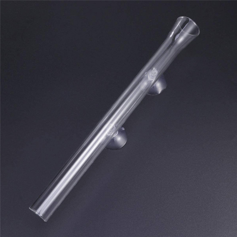 Тръба за хранене на скариди Аквариум Прозрачна стъклена хранилка за храна за рибки за аквариумни рибки Тръба за хранене на рибки с 2 бр. вендузи