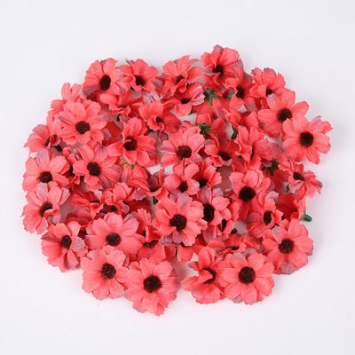 Zīda margrietiņa mākslīgie ziedi, galviņa 3,5 cm viltus zieds mājas dekorēšanai. Dārza kāzu kāzu rotājums līgavas vainaga aksesuāri
