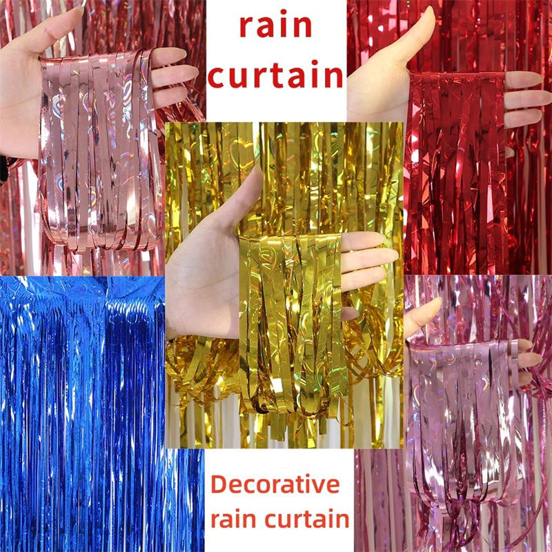 Esküvői party dekoráció Szerelem szív esőfüggöny A házassági ajánlat háttere a parti jelenetet mutatja A színes függöny
