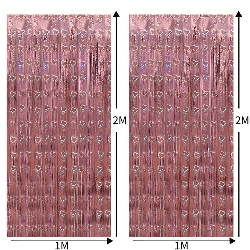 Esküvői party dekoráció Szerelem szív esőfüggöny A házassági ajánlat háttere a parti jelenetet mutatja A színes függöny