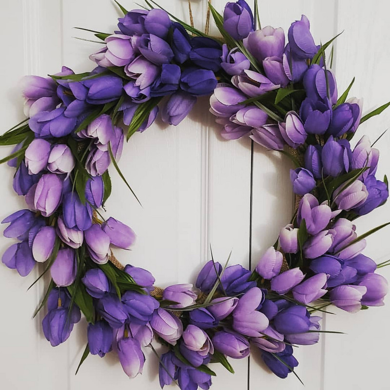 5 gab PU mākslīgo ziedu DIY tulpju vainags Īsta pieskāriena pušķis viltus ziedi pavasara ballīšu kāzu dekorēšanai mājas piederumi