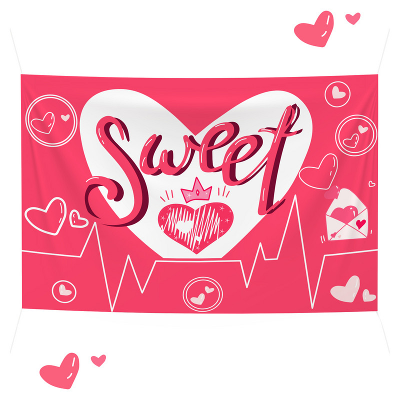 100*150 cm Valentīndienas saldās sirds foto fona rekvizīti Kāzu dzimšanas dienas ballītes fotogrāfija Fona reklāmkaroga dekorēšana