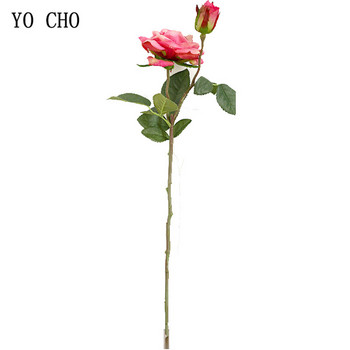YO CHO Φτηνό Λατέξ Παιώνια Τεχνητά Λουλούδια Φύλλα Τριαντάφυλλα Μεταξωτό Λουλούδι Χριστουγεννιάτικο Σπίτι Diy Νυφική ανθοδέσμη Στολισμός Γάμου Τριαντάφυλλο