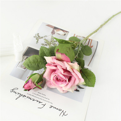 YO CHO Olcsó Latex Bazsarózsa Művirágok Levélrózsa Selyemvirág Karácsonyi Otthon Barkácsolás menyasszonyi csokor Esküvői dekoráció Rózsa