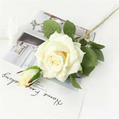 YO CHO Olcsó Latex Bazsarózsa Művirágok Levélrózsa Selyemvirág Karácsonyi Otthon Barkácsolás menyasszonyi csokor Esküvői dekoráció Rózsa
