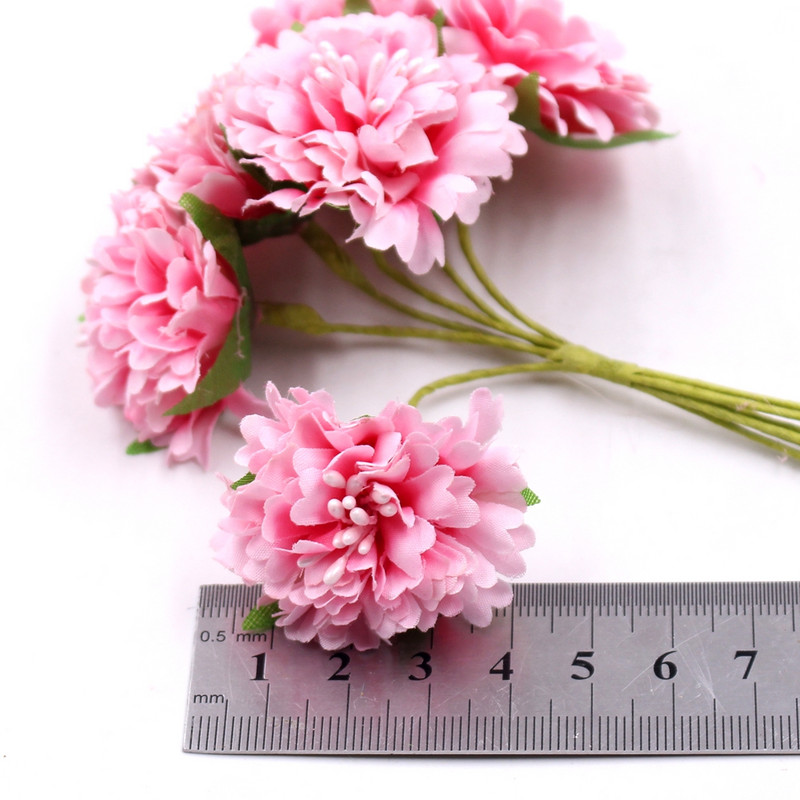 Körömvirág 6db/csokor 3,5cm mini százszorszép virág csokor művirág esküvői dekoráció barkácsolás kézműves lakberendezési kiegészítők