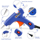 20W Hot Melt Glue Gun Multifunction with 10pcs 7mm Glue Stick Industrial Mini Gun Heat Temperature Thermo Electric Repair Tool