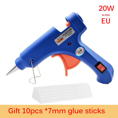 20W Hot Melt Glue Gun Multifunction with 10pcs 7mm Glue Stick Industrial Mini Gun Heat Temperature Thermo Electric Repair Tool