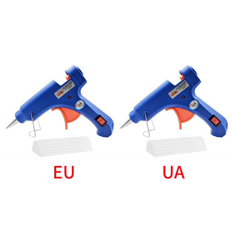 20 W karstās kausēšanas līmes pistole, daudzfunkcionāla ar 10 gab 7 mm līmes nūju, rūpniecisko mini pistoles karstuma temperatūras termoelektrisko remonta instrumentu