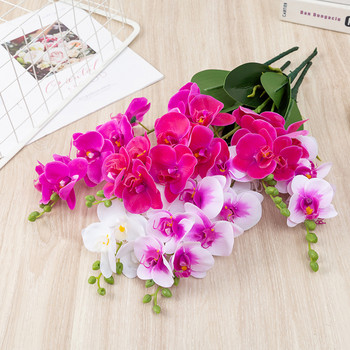 Latex Real Touch Artificial Phalaenopsis Flower White Butterfly Orchid Fake Flower for Home Party Wedding DIY Flores