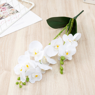 Latex valódi érintés mesterséges phalaenopsis virág fehér pillangó orchidea hamis virág otthoni partira esküvői barkács dekoráció Flores