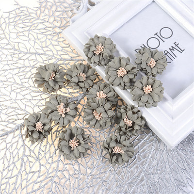 10gab 4cm krizantēmas ziedi galvas mākslīgā zīda zieds mājas kāzu dekorēšanai DIY matadata Korsāžas amatniecības piederumi